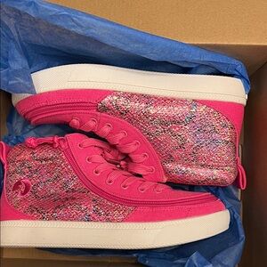 WIDE WIDTH Sparkly Pink Billy Footwear Kids Sneakers